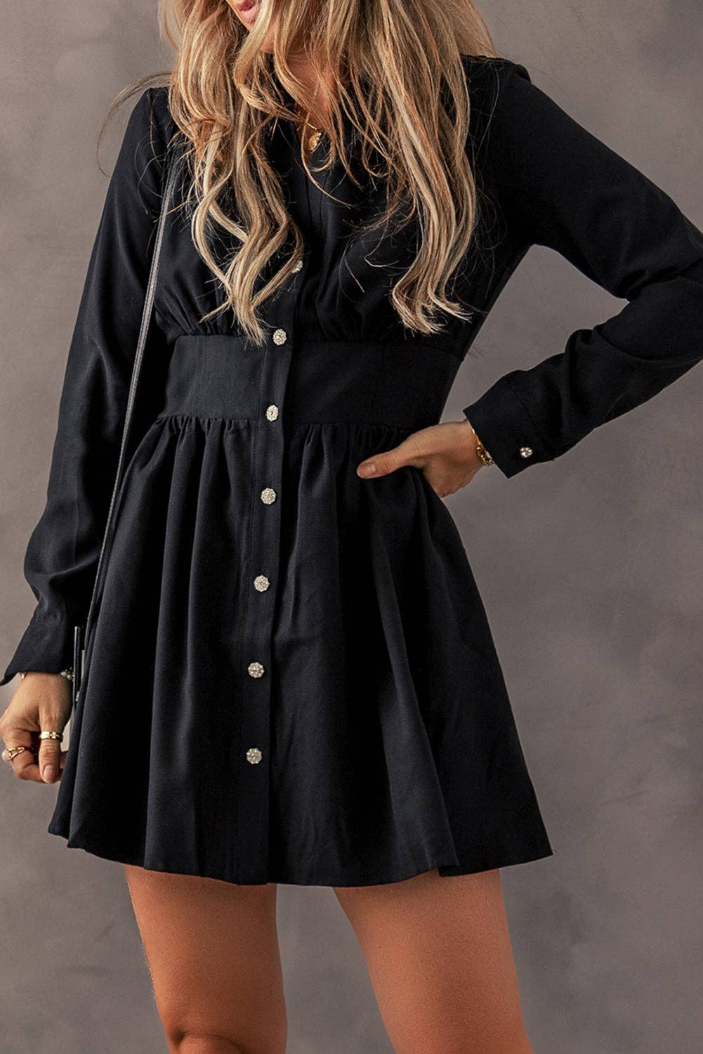 Black Long Sleeve Shirt Dress