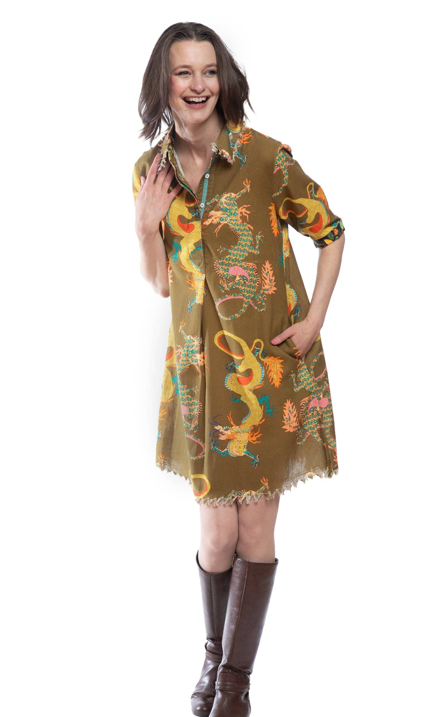 Chatham Olive Dragon Dress