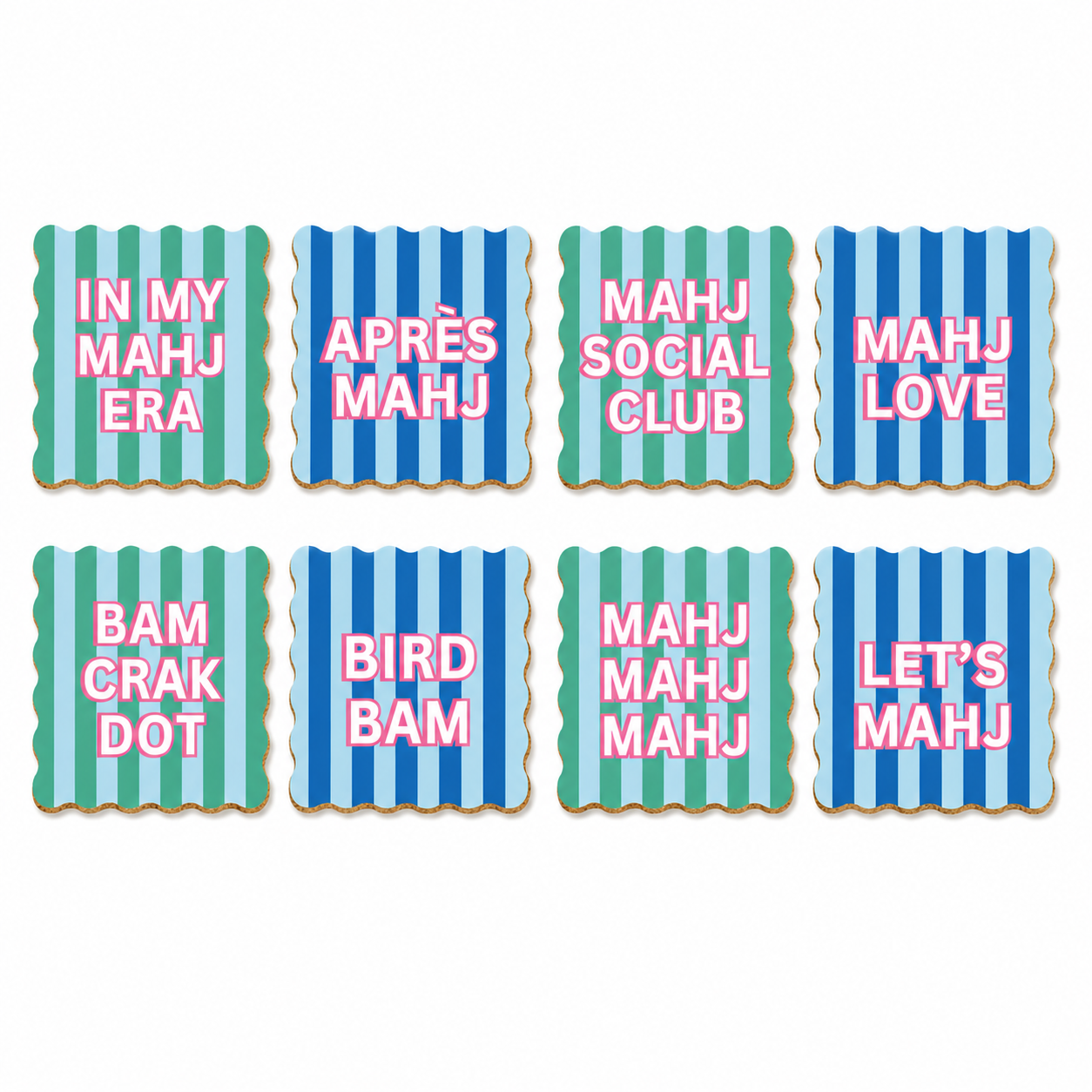 Mahjong Social Club Coaster Set – Set of 4