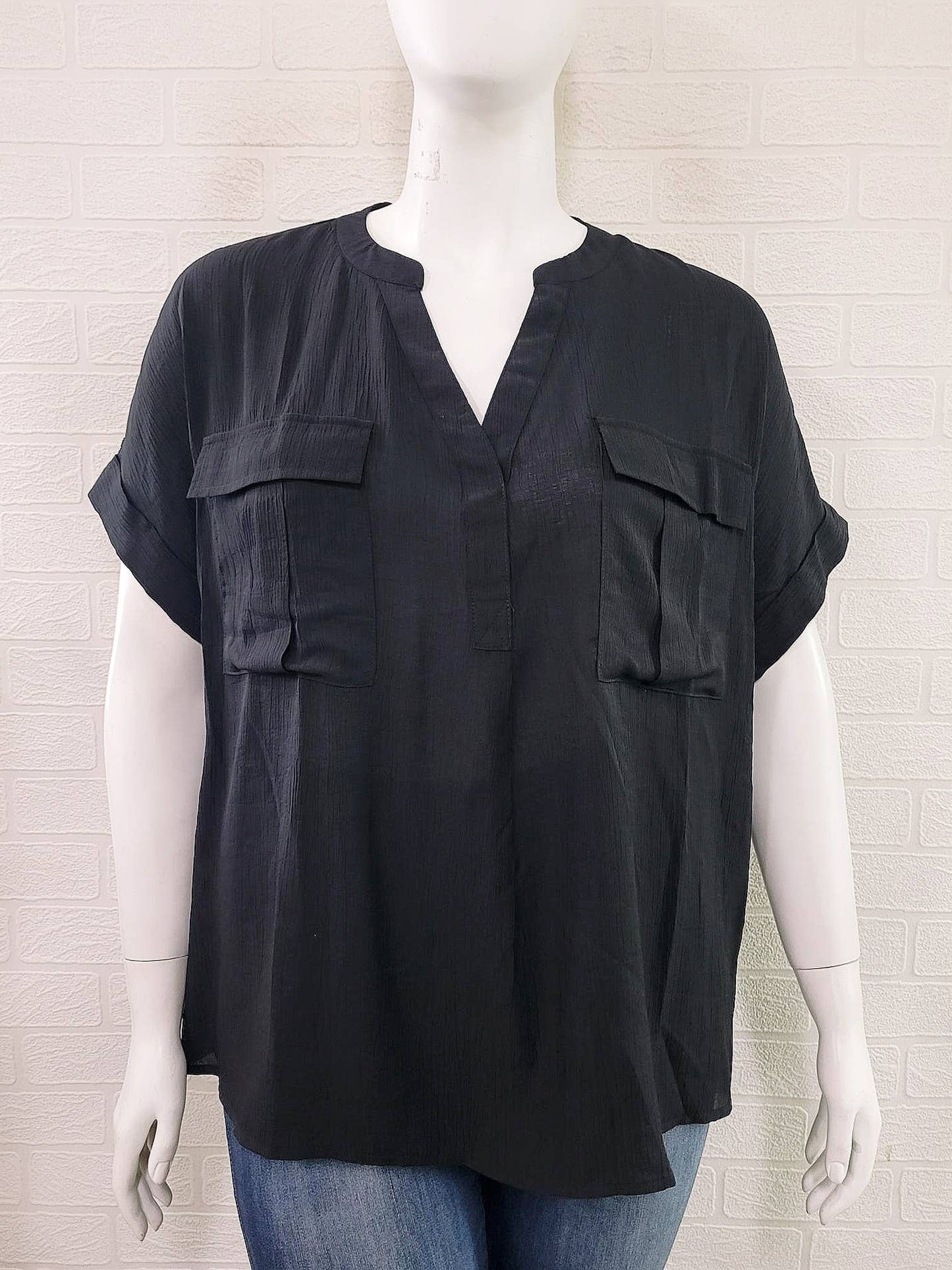 Curve Collection Black Dolman Top 1X-3X