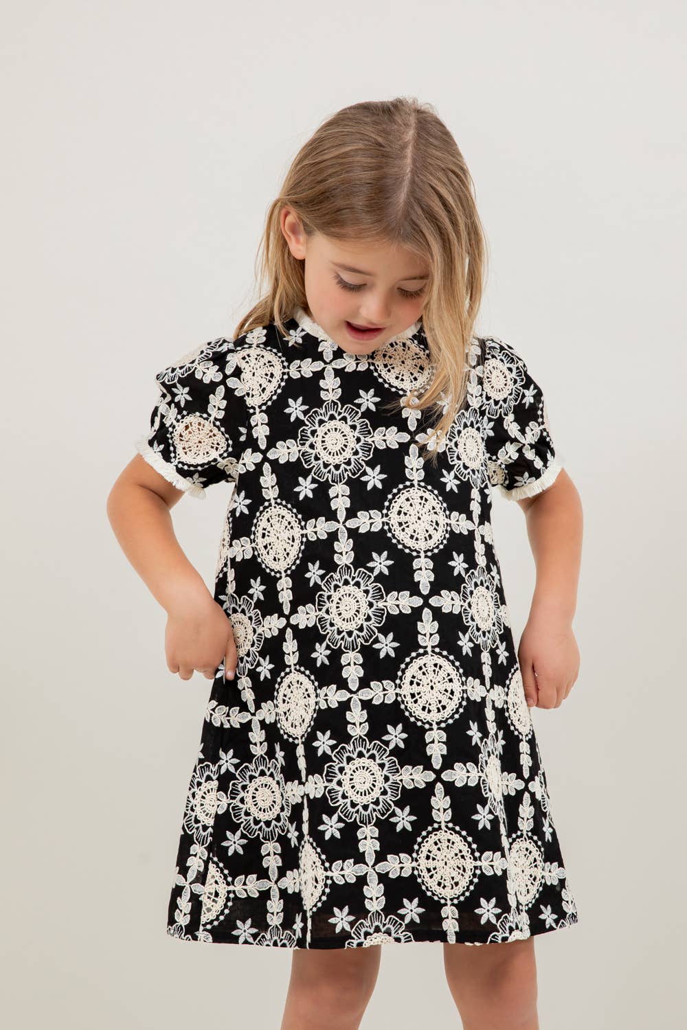 Girls Floral Embroidered Dress