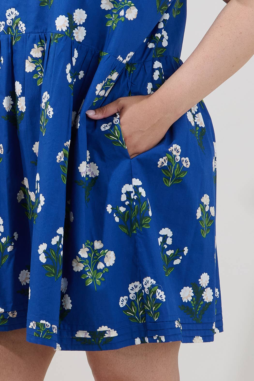 Blue Floral Dress- Curve