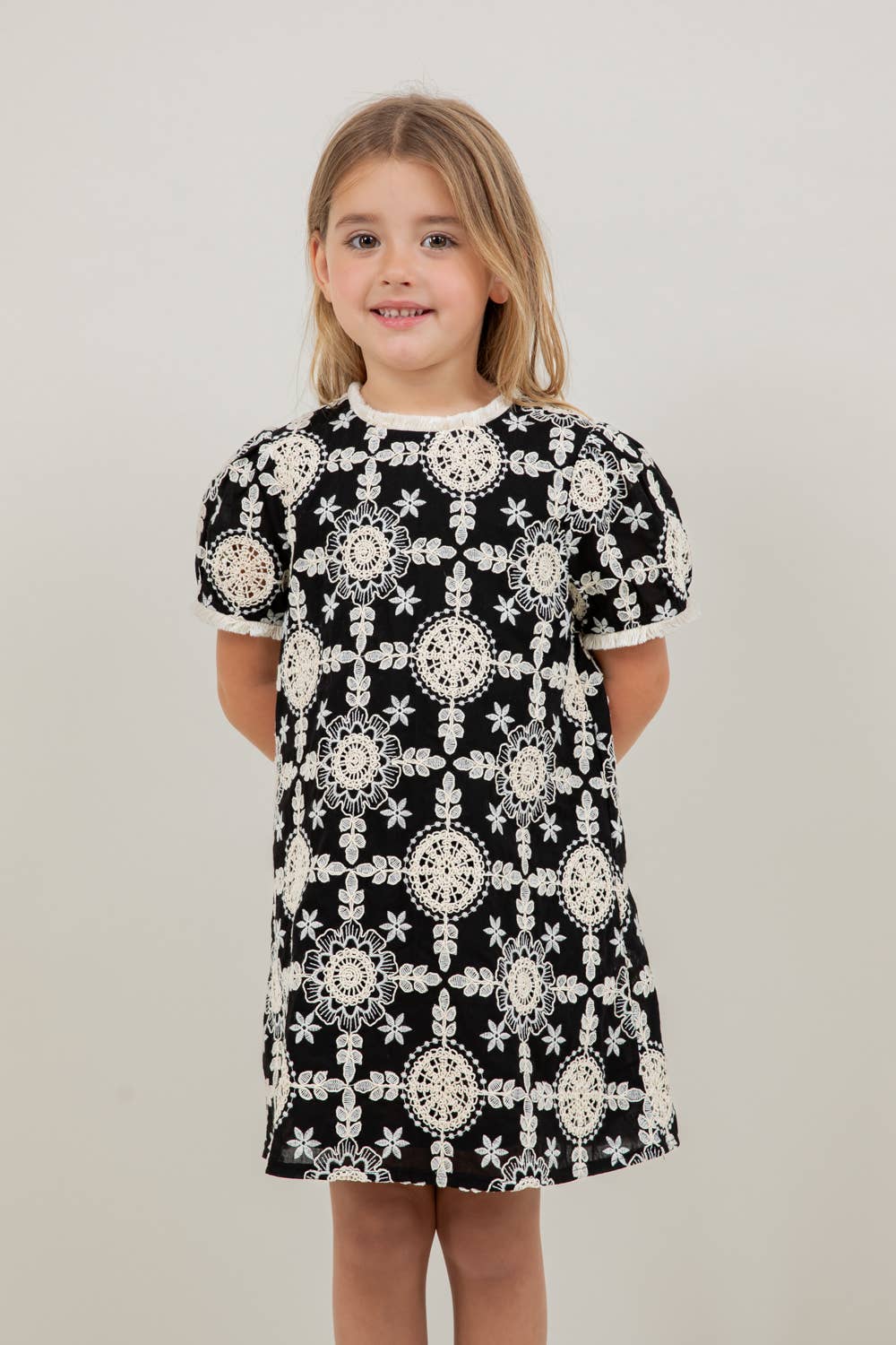 Girls Floral Embroidered Dress