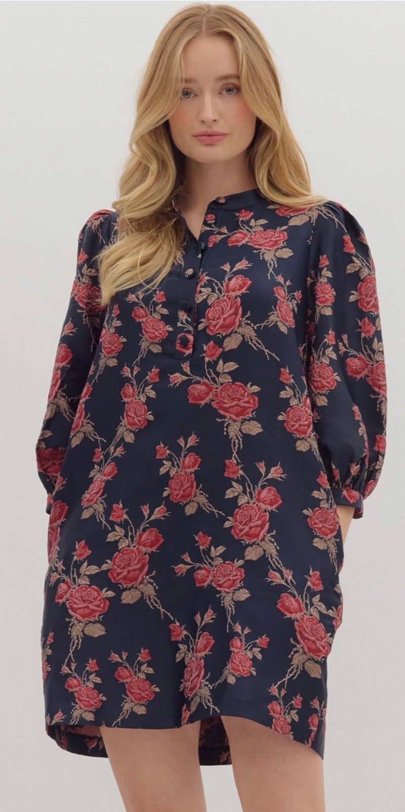 Navy floral caftan