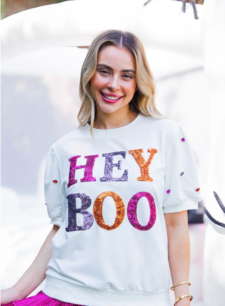 Boo Shirt- Halloween short sleeve sweatshirt