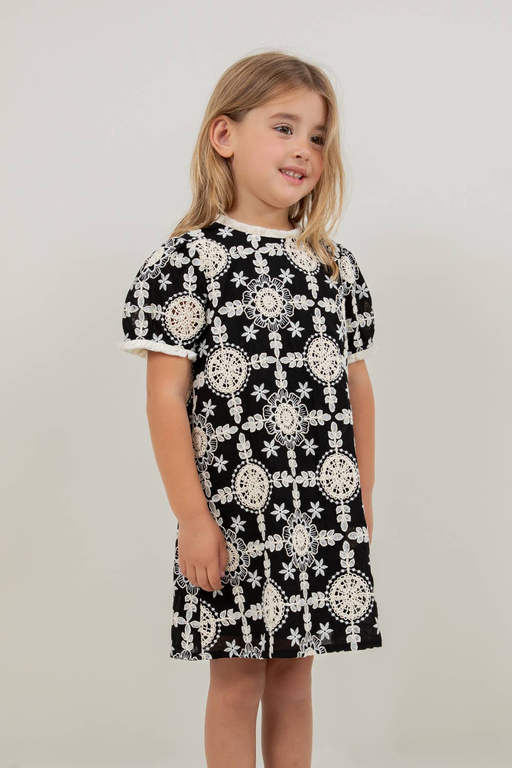 Girls Floral Embroidered Dress