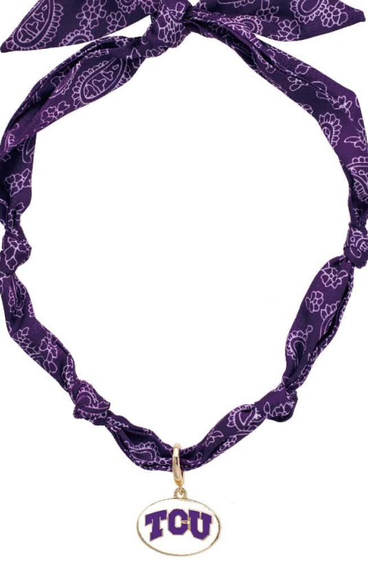 TCU Horned Frogs Logo Bandana Scarf Necklace