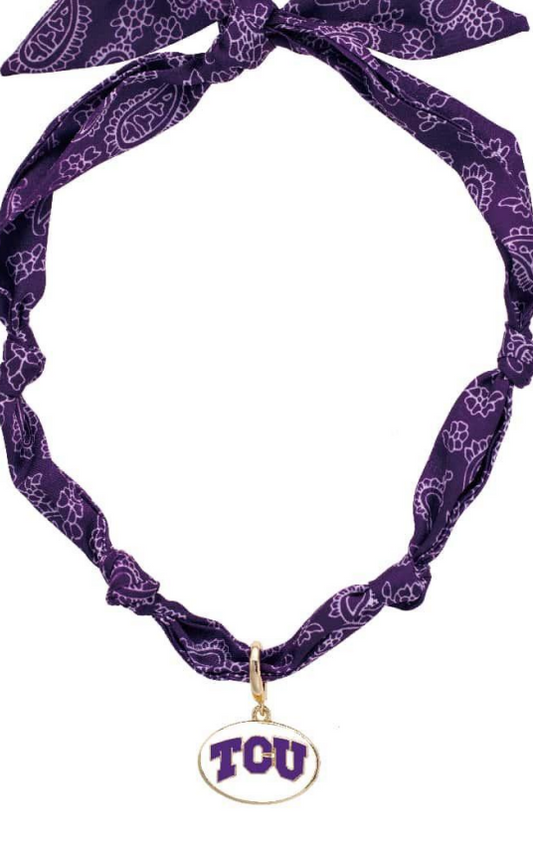 TCU Horned Frogs Logo Bandana Scarf Necklace