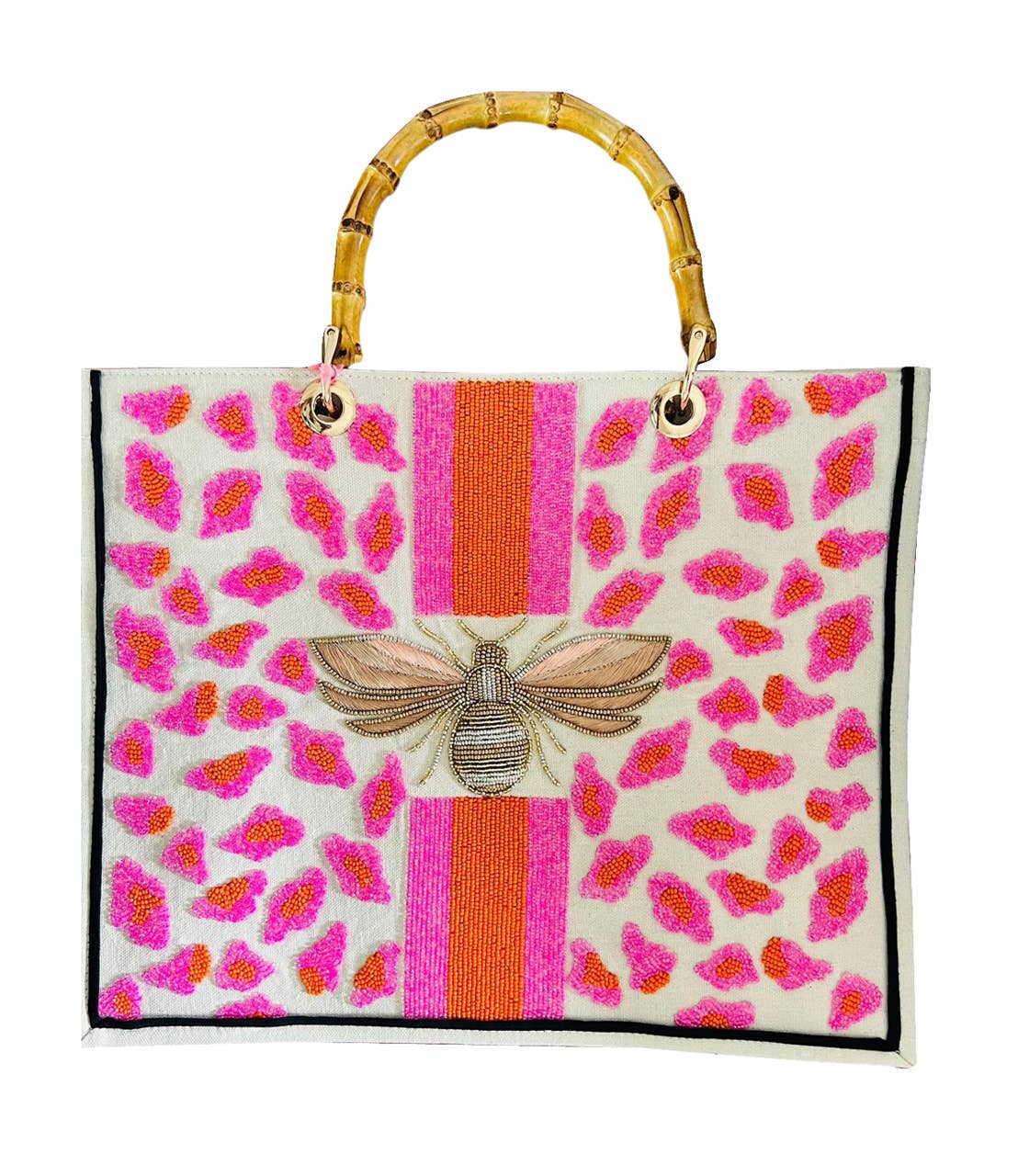 Beth Leopard Ivory Fabric / Neon Hot Pink