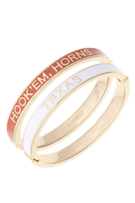 Texas Longhorns Skinny Enamel Hinge Bangle