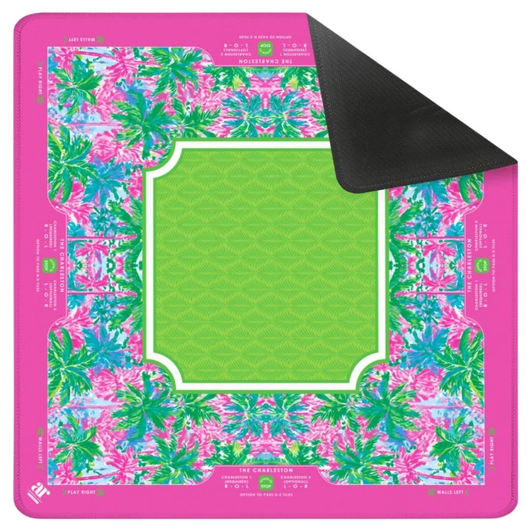 NEOPRENE Palm Beach Collection Mahjong Mat | Pink Blue Lime
