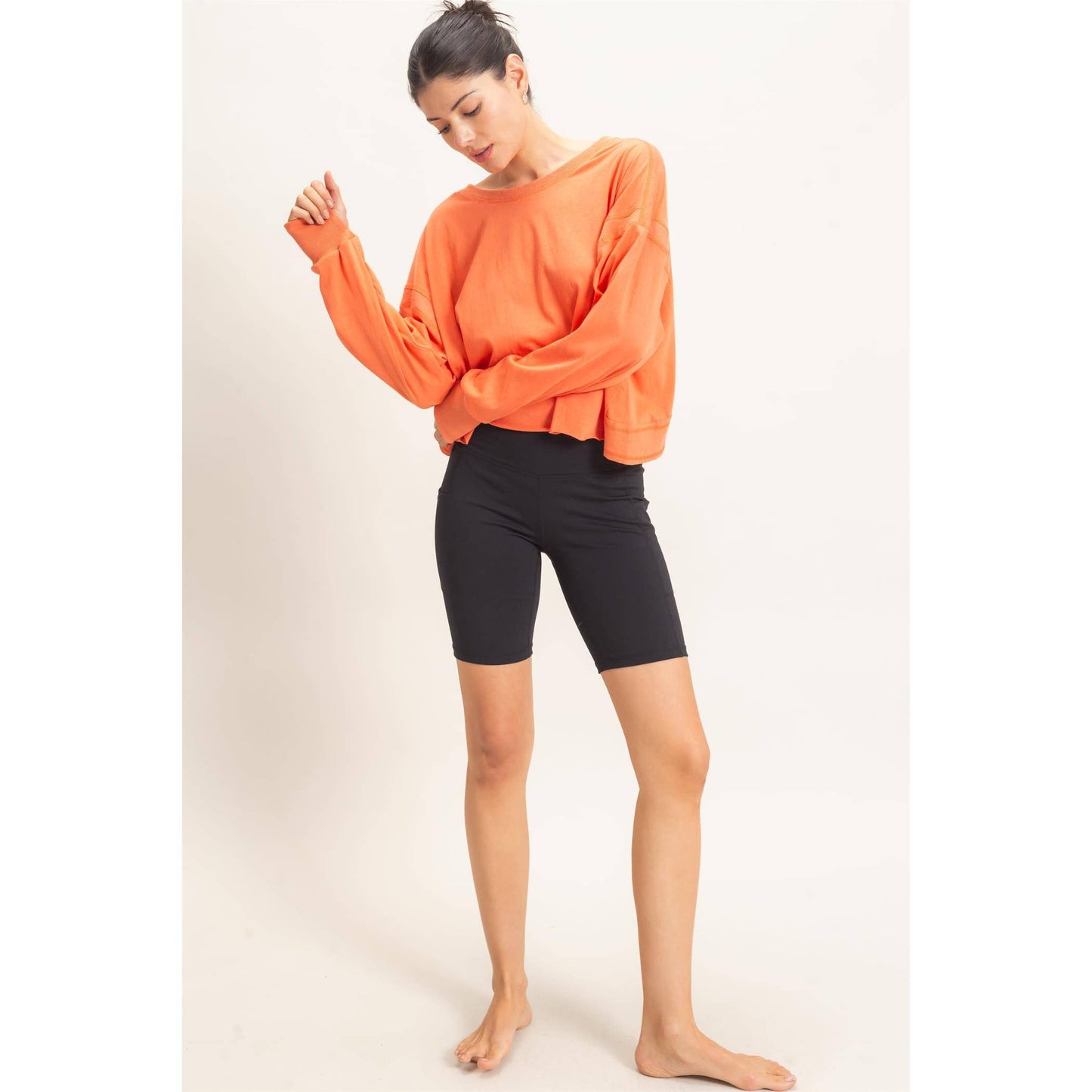 Crew Neck Top with Open Back
