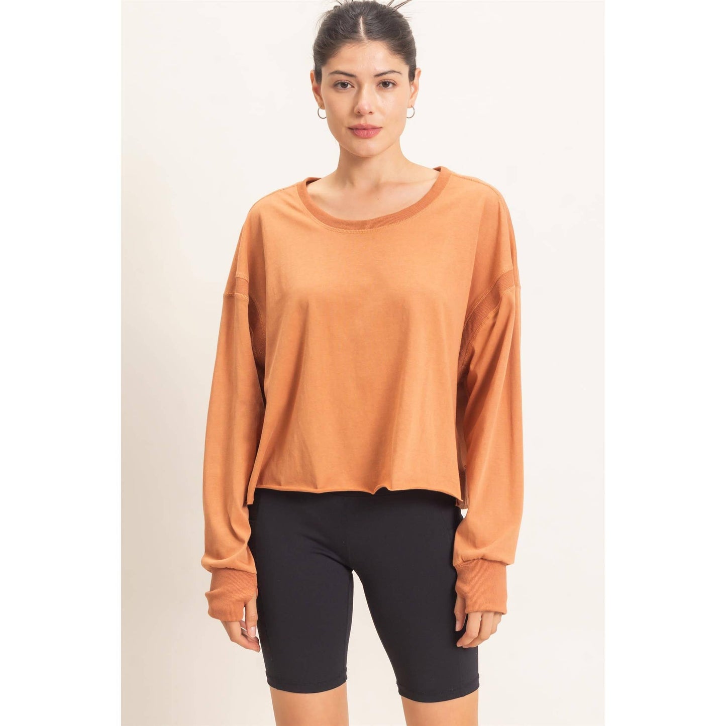 Crew Neck Top with Open Back