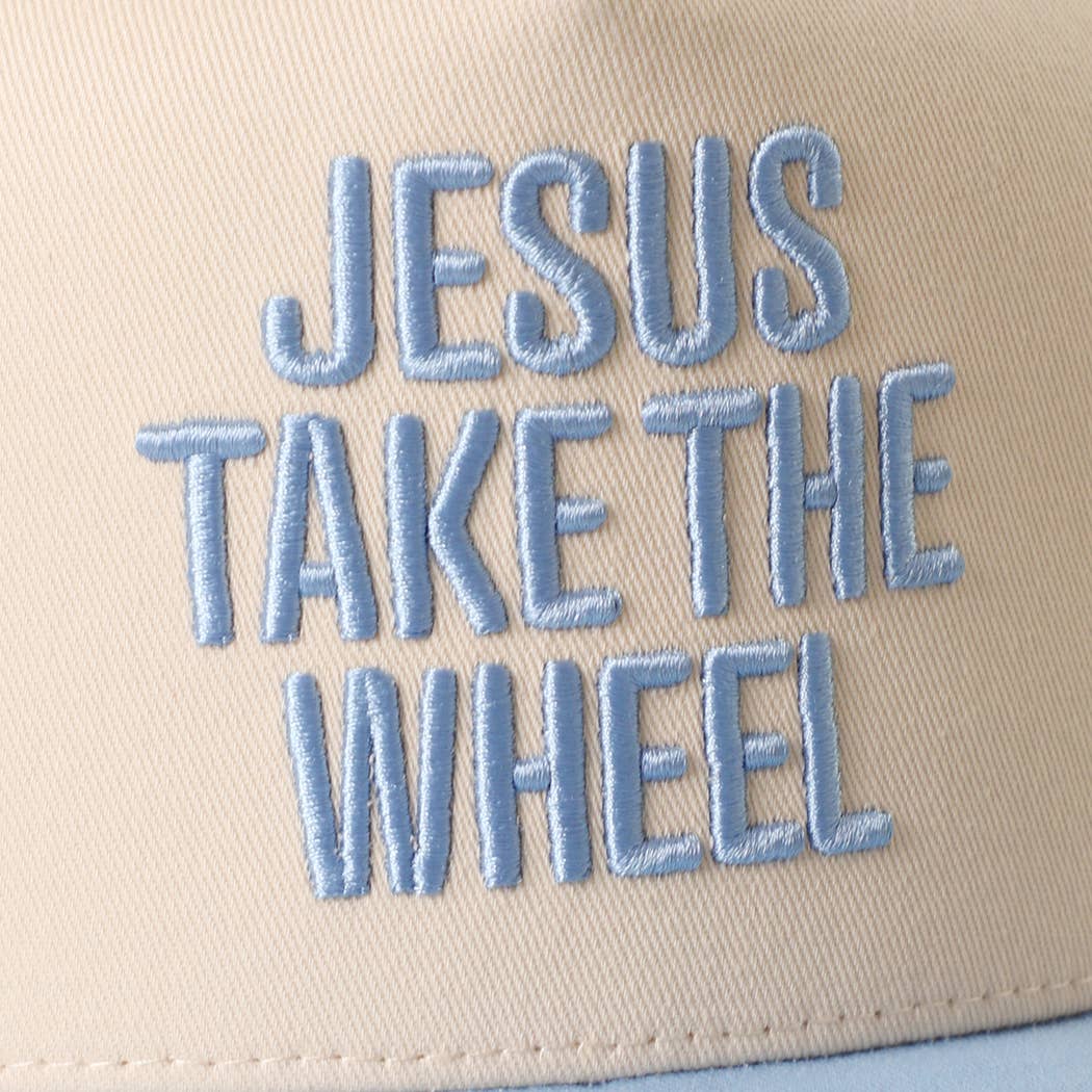 JESUS TAKE THE WHEEL 3D Embroidered Two-Tone Trucker Hat