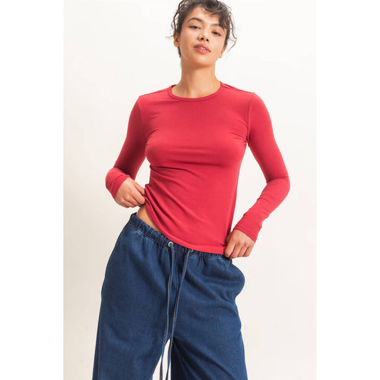 Crew Neck Long Sleeve Top
