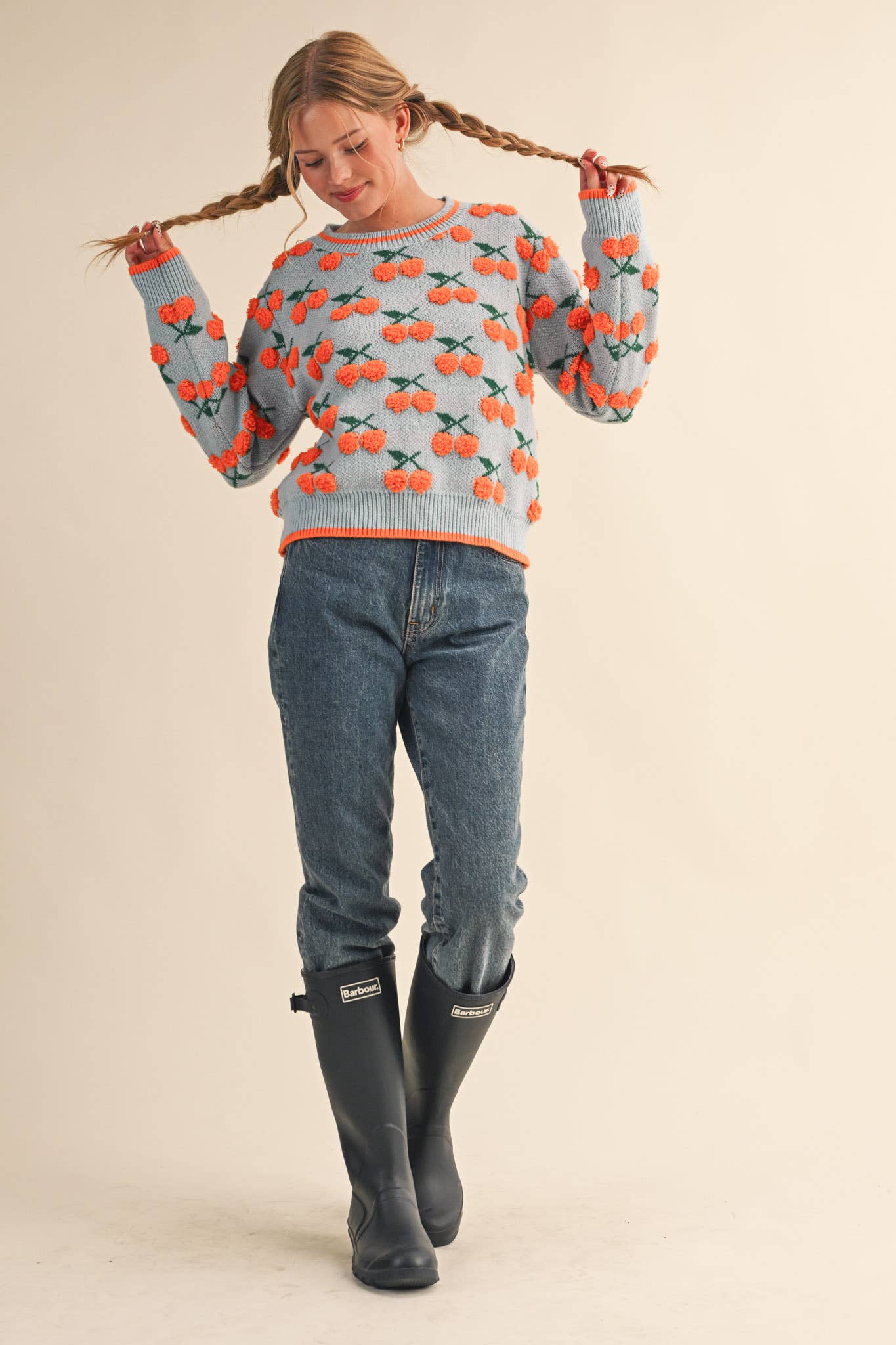 FUZZY CHERRY SWEATER MSW11122