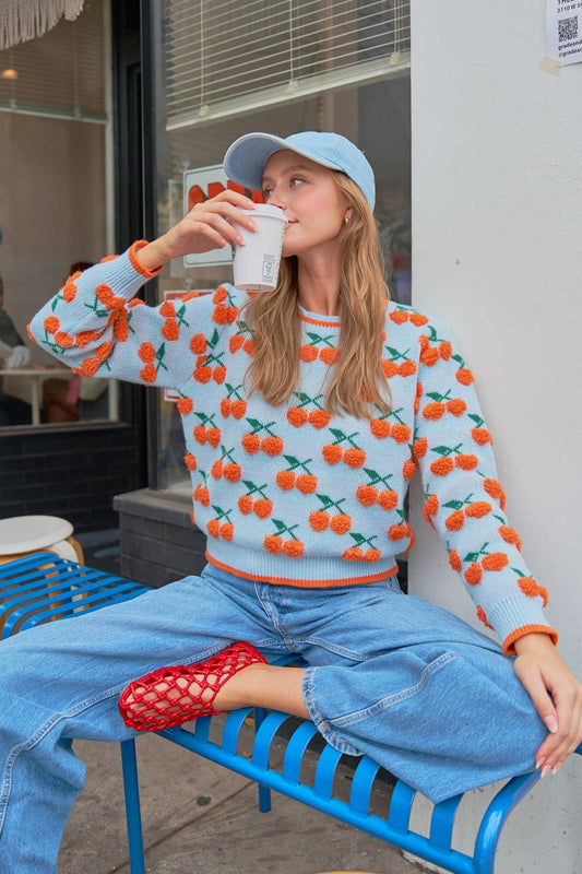 FUZZY CHERRY SWEATER MSW11122