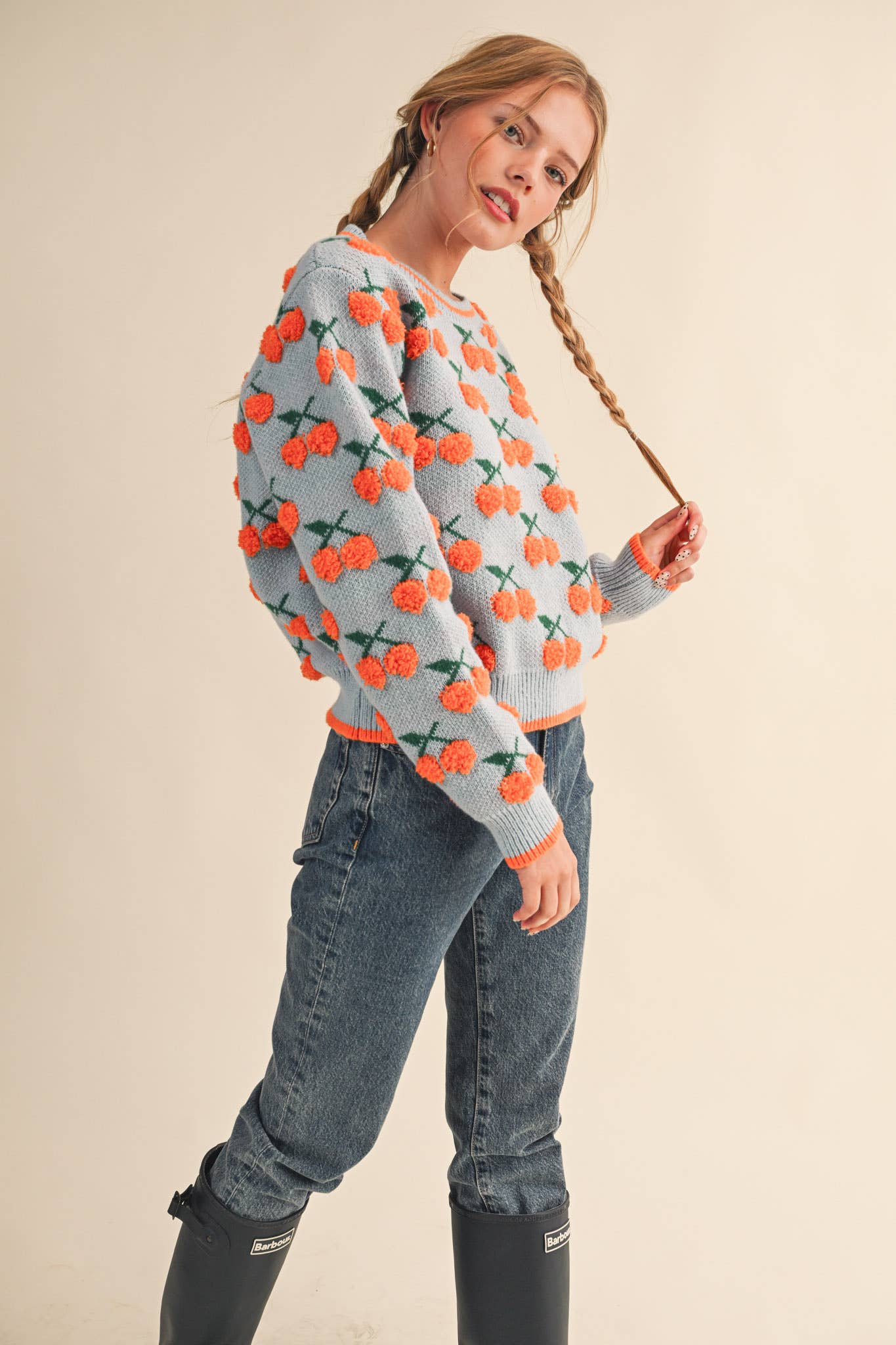 FUZZY CHERRY SWEATER MSW11122