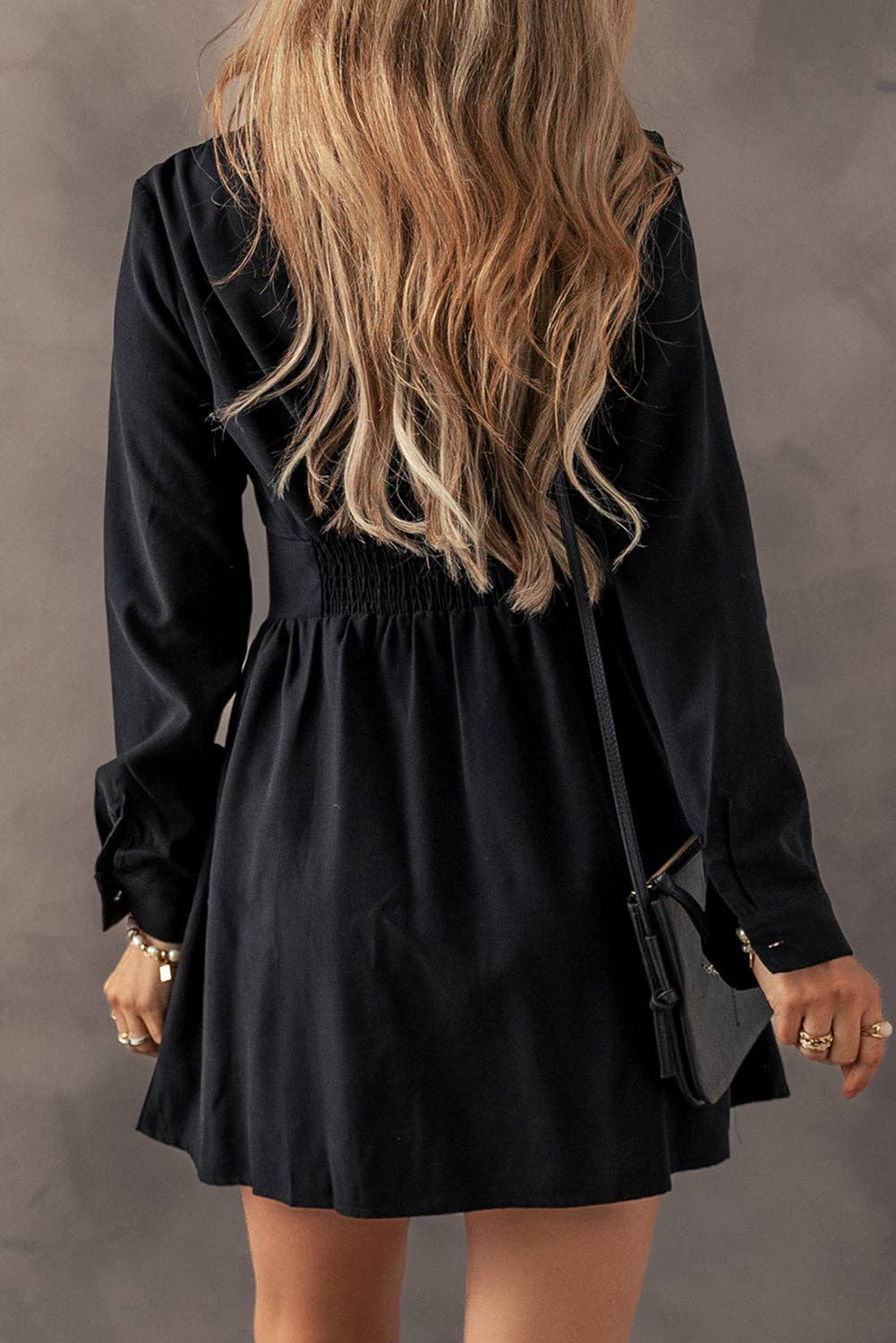 Black Long Sleeve Shirt Dress