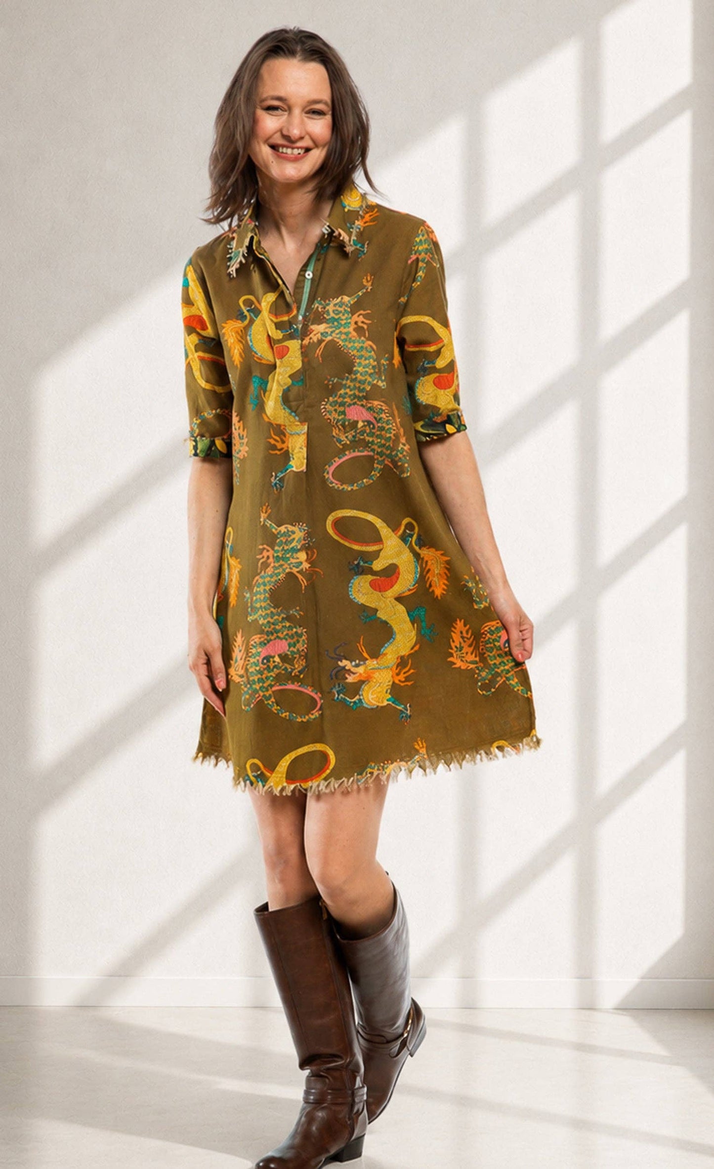 Chatham Olive Dragon Dress