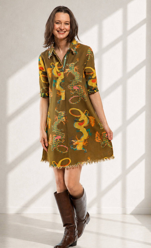 Chatham Olive Dragon Dress