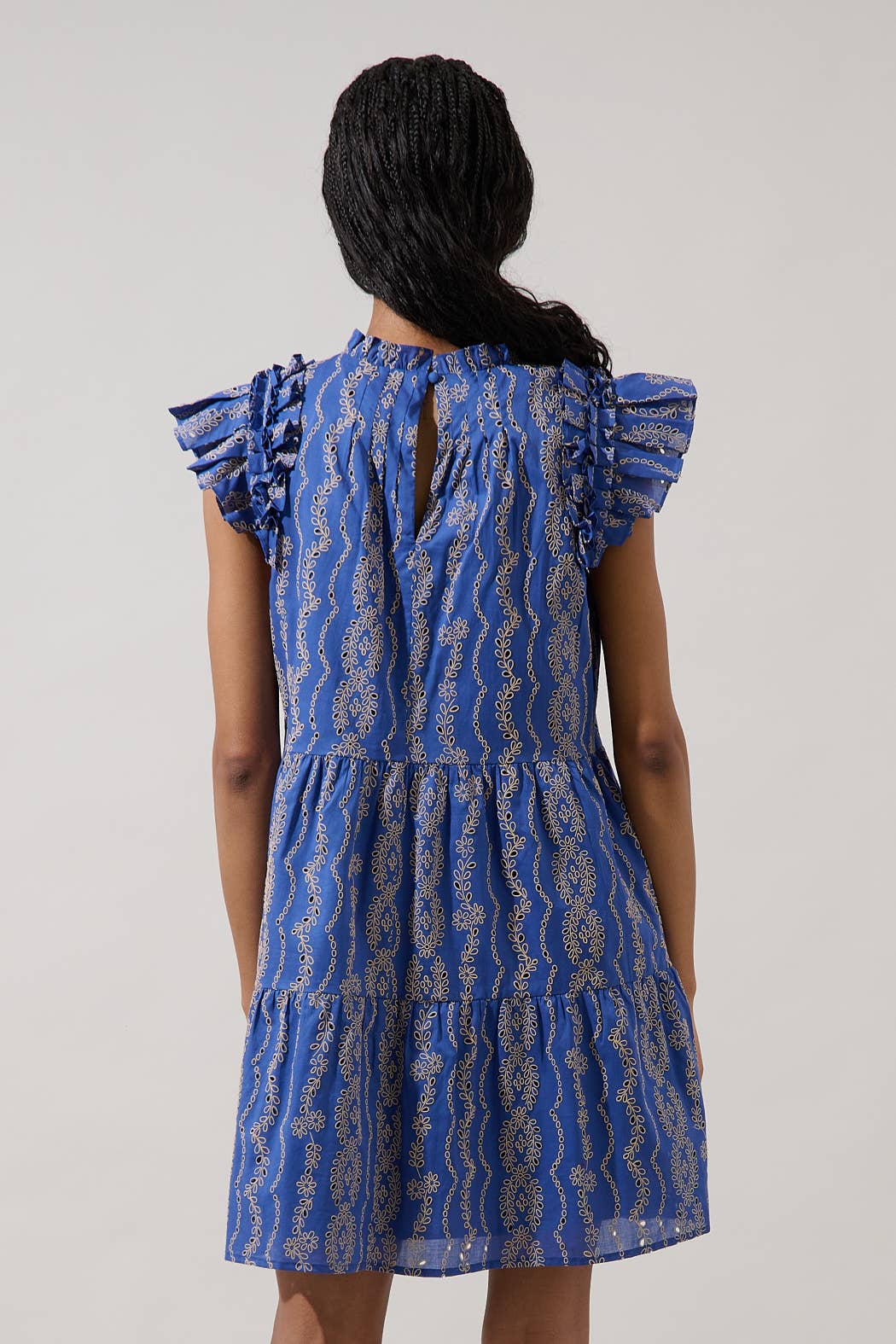 Eyelet Navy Dress
