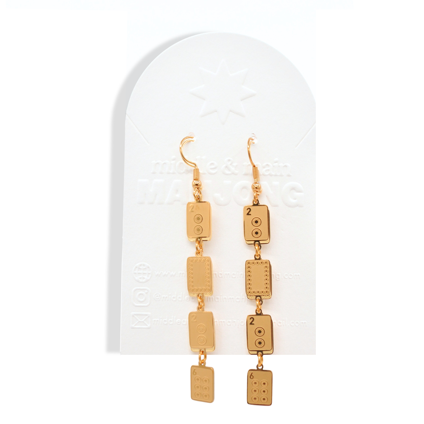 Mahjong Earrings Gold