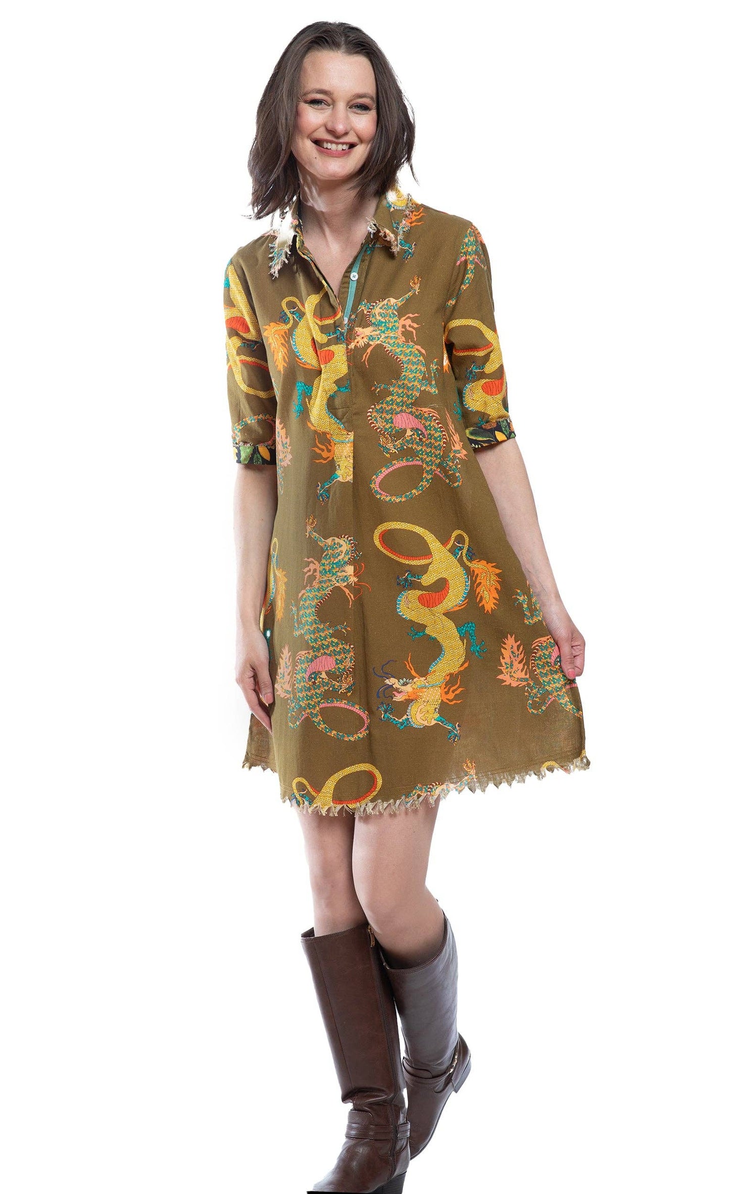Chatham Olive Dragon Dress