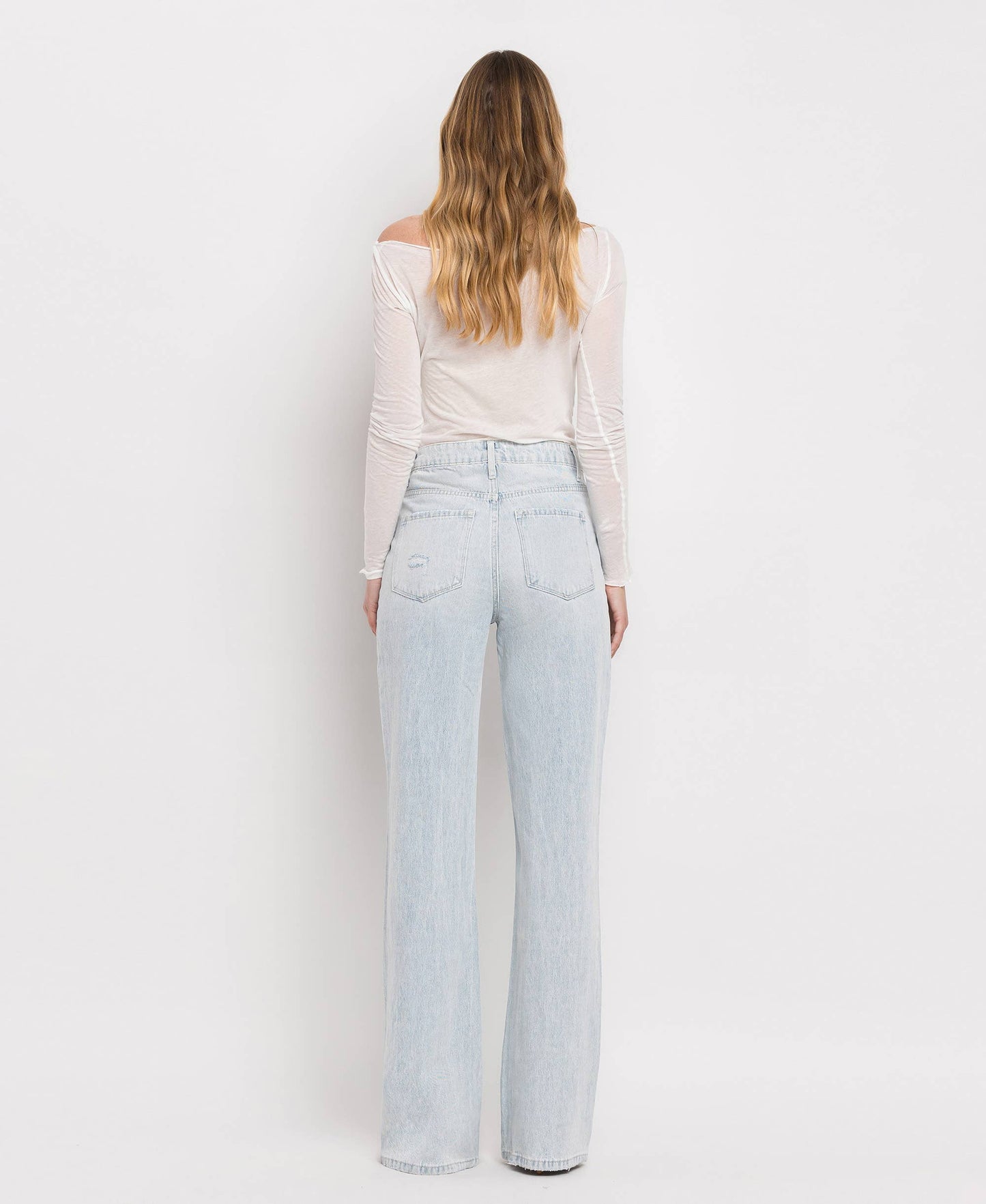 90'S VINTAGE SUPER HIGH RISE FLARE JEANS