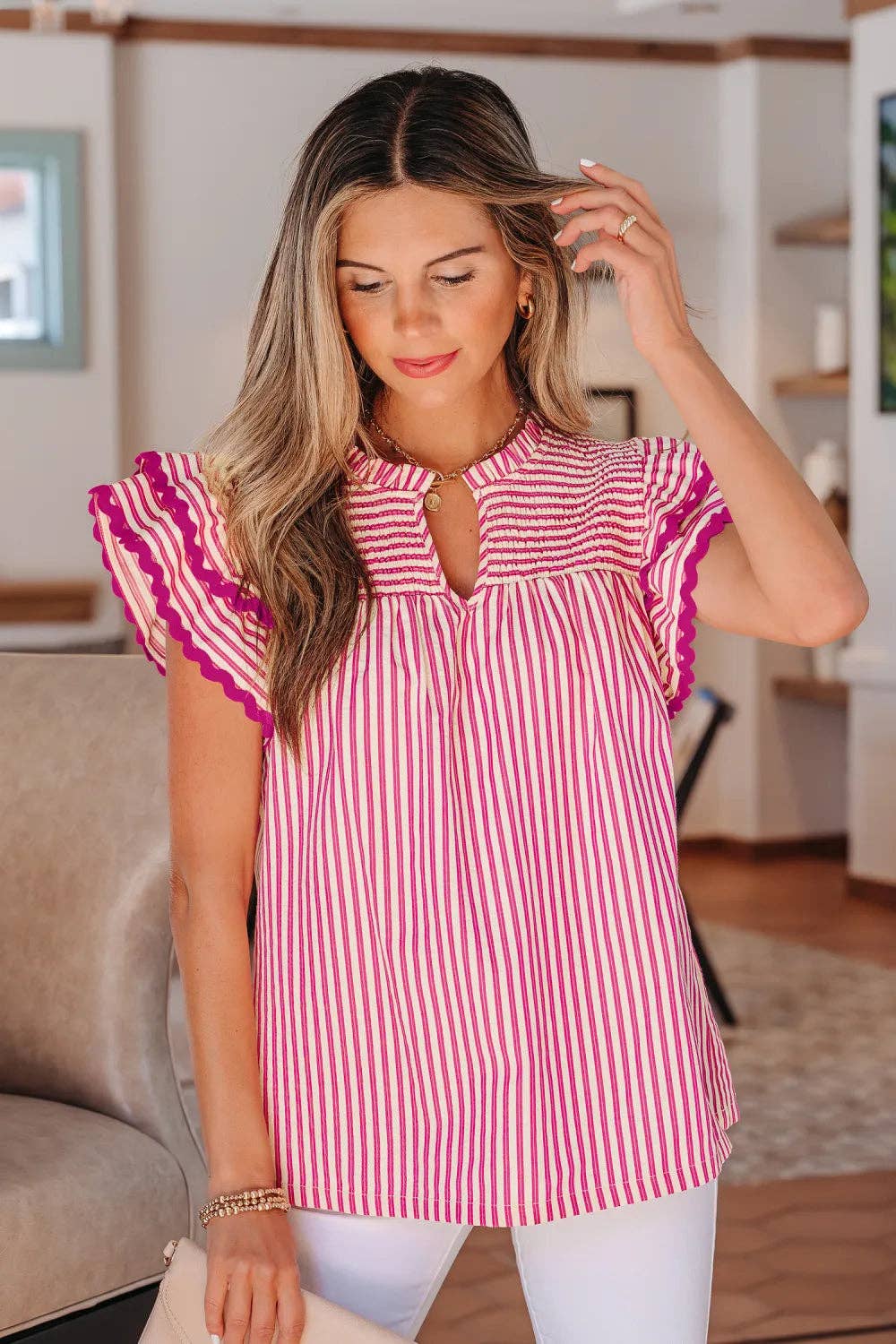 Rose Stripe Top
