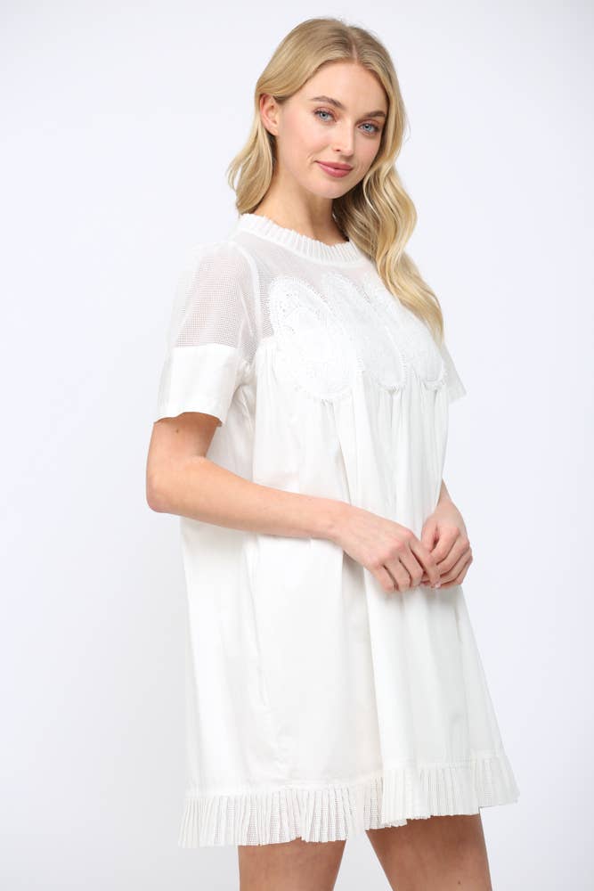 Lace Applique White Dress