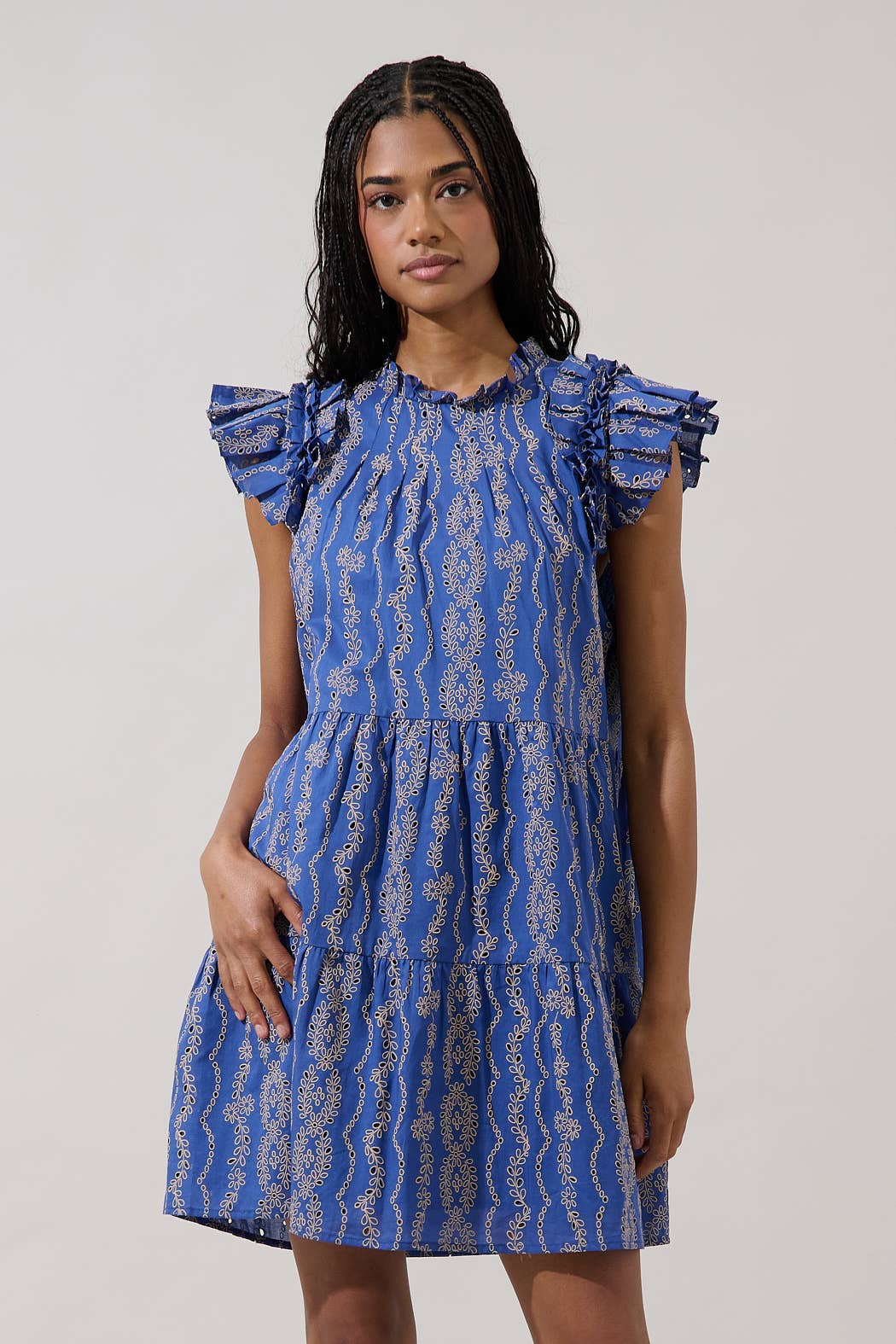 Eyelet Navy Dress