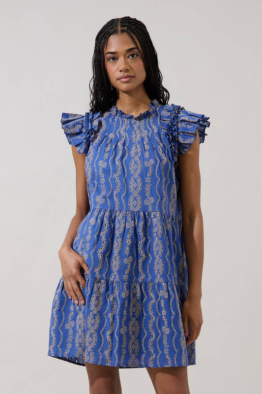 Eyelet Navy Dress