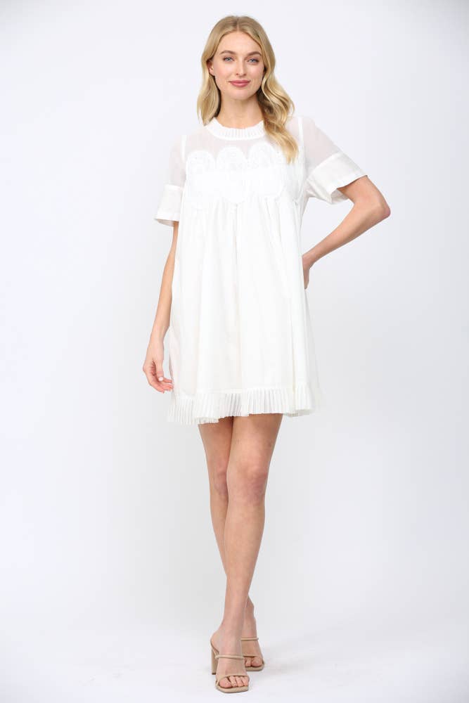 Lace Applique White Dress