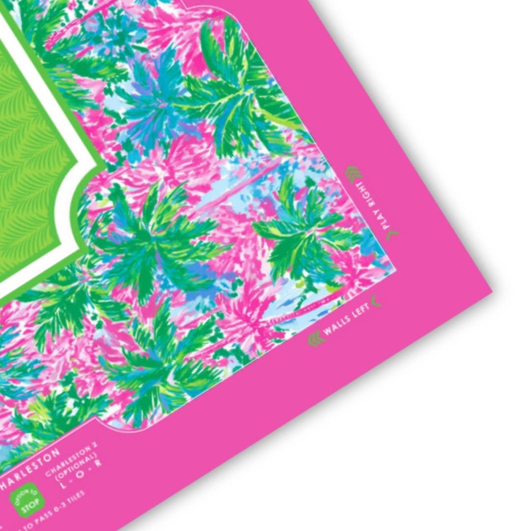 NEOPRENE Palm Beach Collection Mahjong Mat | Pink Blue Lime