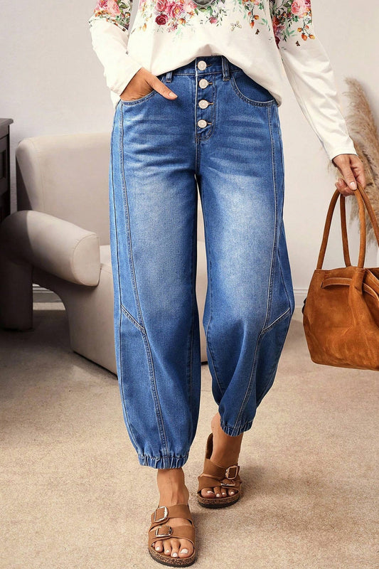 Medium Wash Barrell Jeans