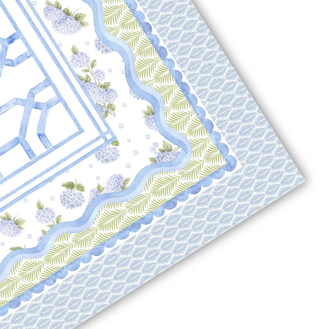 The House of Hydrangea Mahjong Mat | Floral [Non-Neoprene]