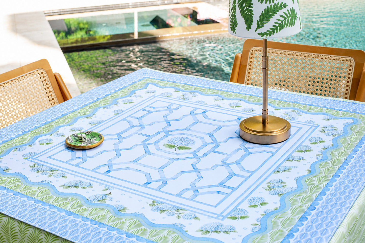 The House of Hydrangea Mahjong Mat | Floral [Non-Neoprene]