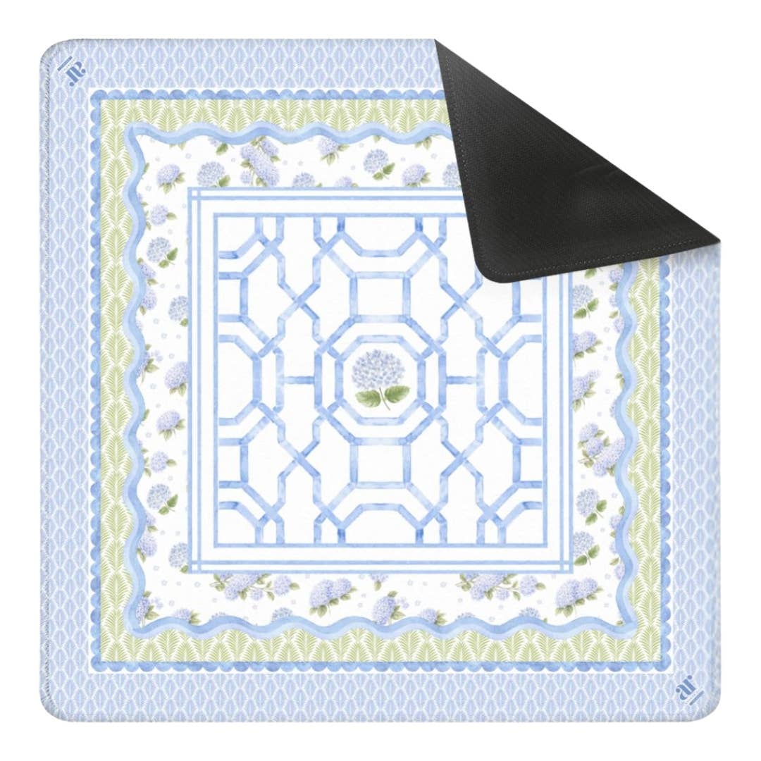 The House of Hydrangea Mahjong Mat | Floral [Non-Neoprene]