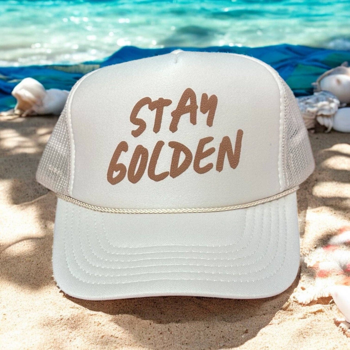 Stay Golden - Tan Trucker Hat