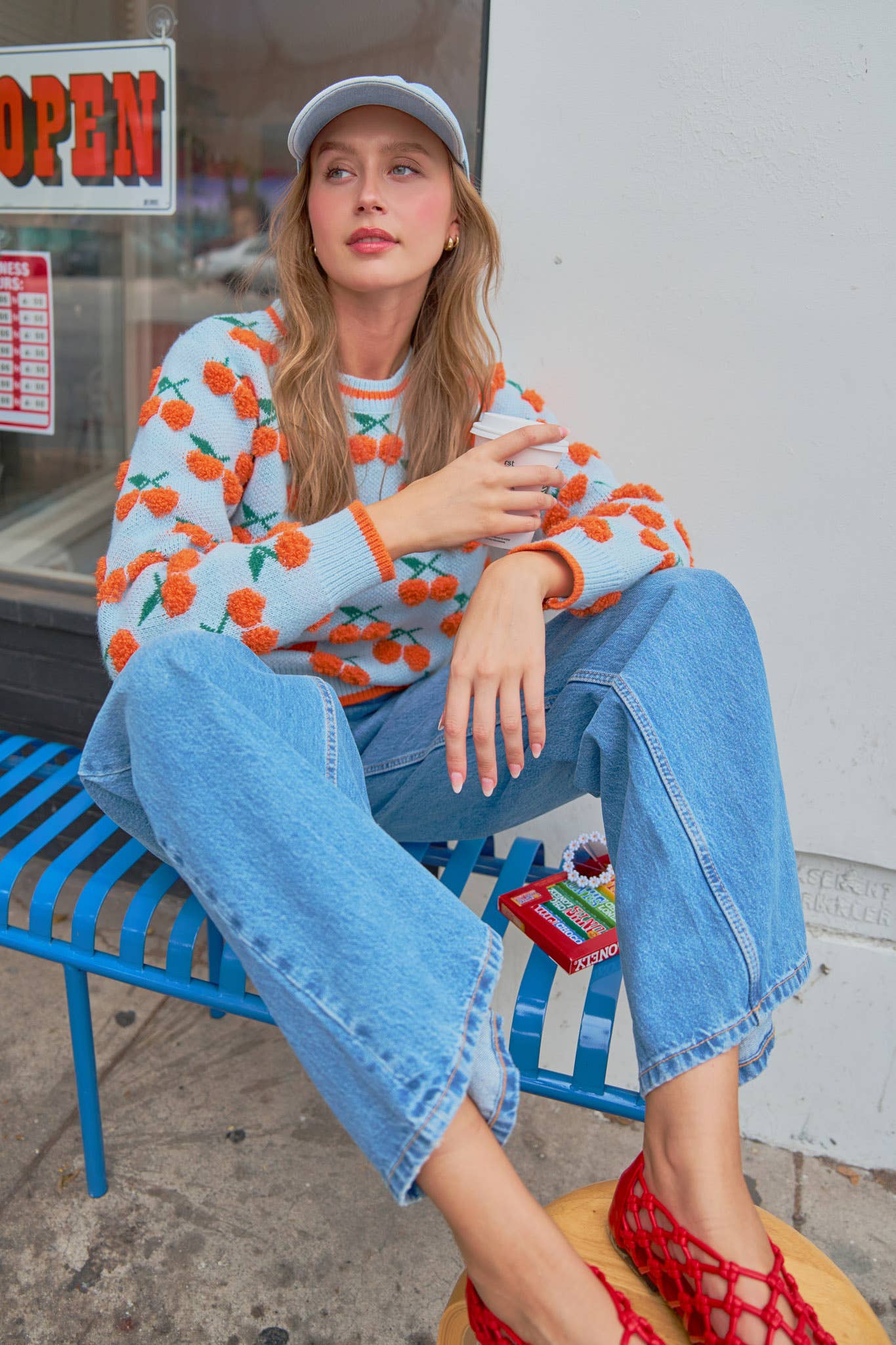 FUZZY CHERRY SWEATER MSW11122