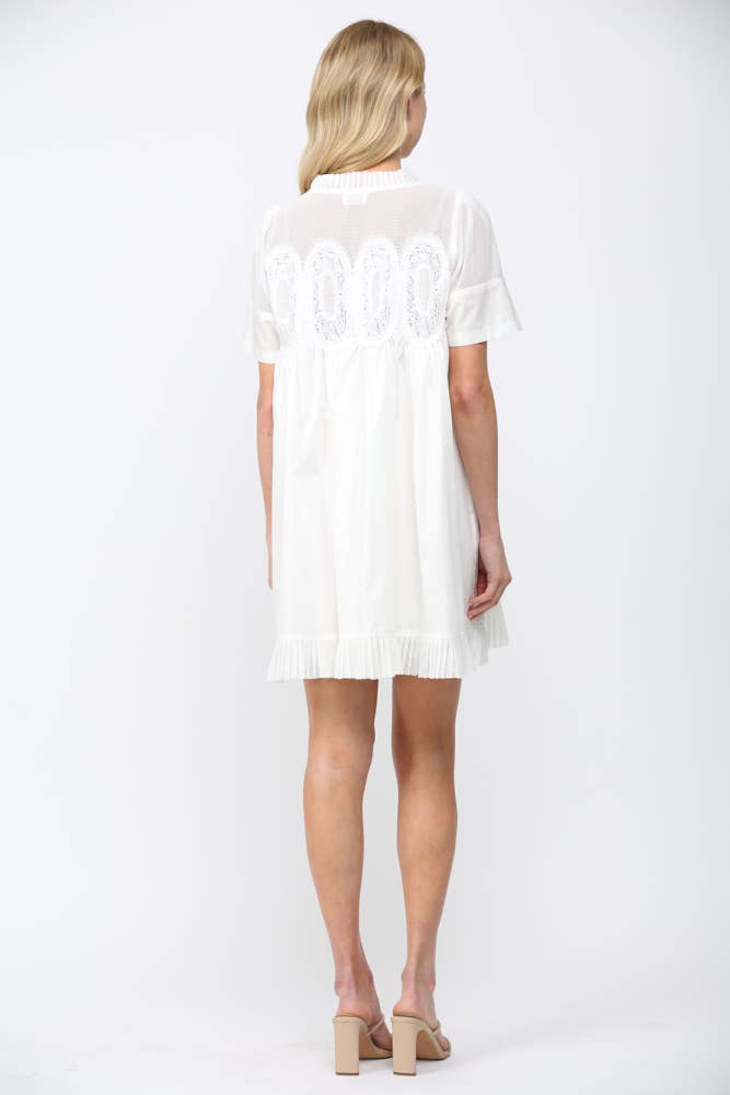 Lace Applique White Dress