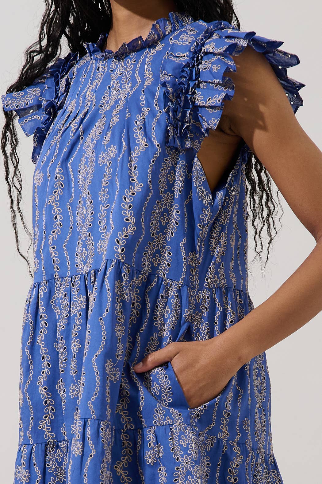 Eyelet Navy Dress