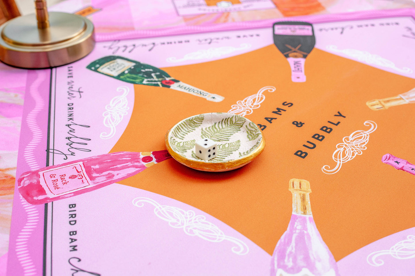 Bams & Bubbly Mahjong Mat | Champagne TRAVEL [Non Neoprene]