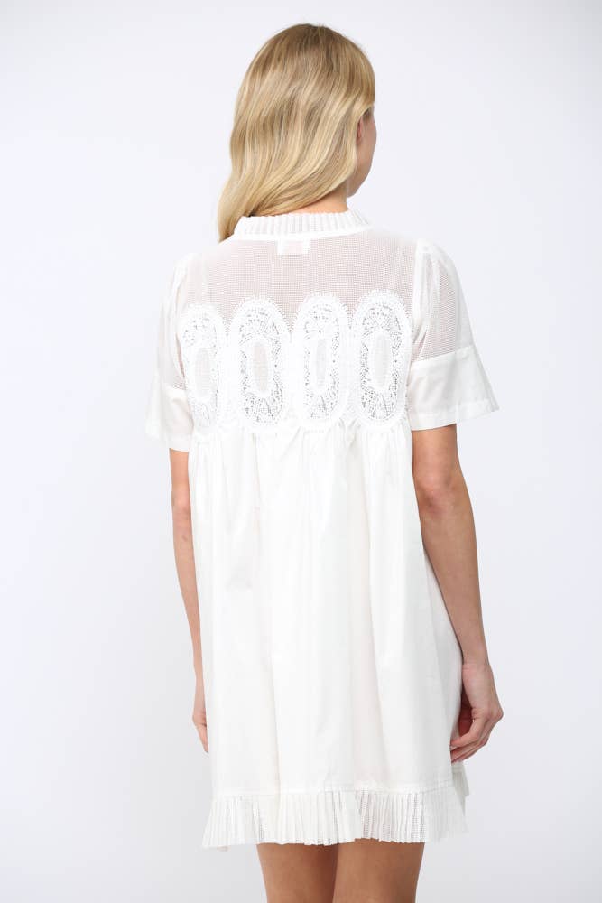 Lace Applique White Dress