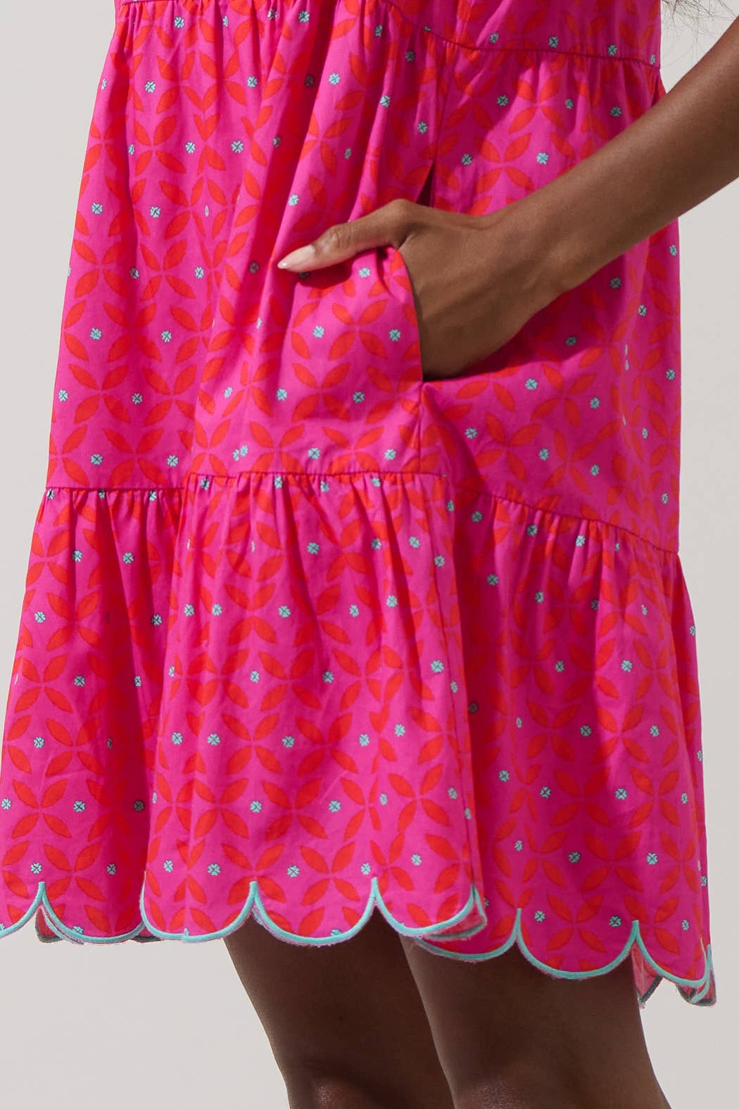 Vaila Floral Scallop Dress
