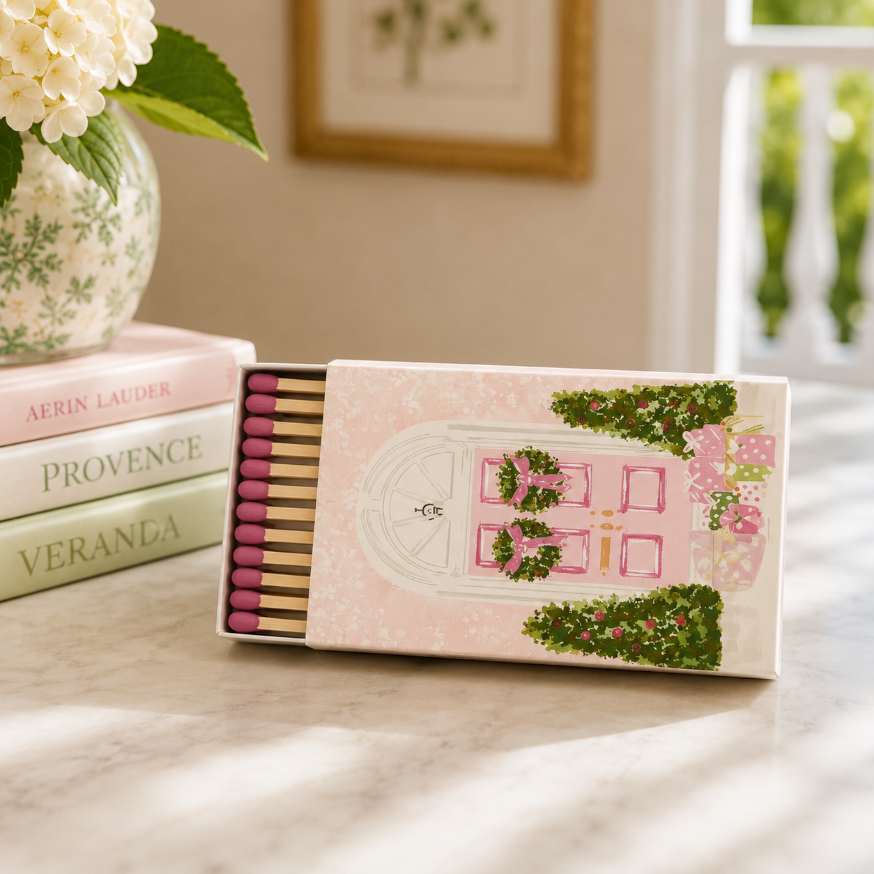 PINK CHRISTMAS HOUSE MATCHES- CANDY CANE COTTAGE 