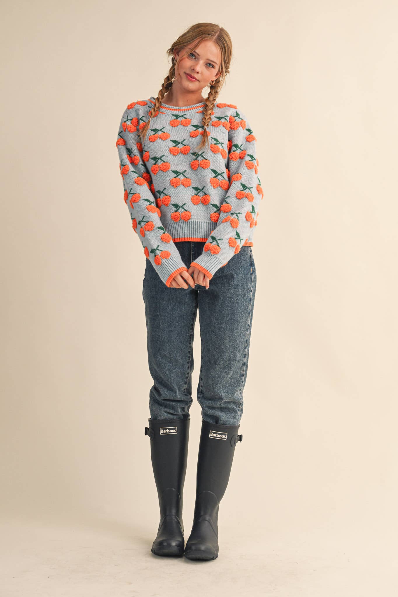 FUZZY CHERRY SWEATER MSW11122