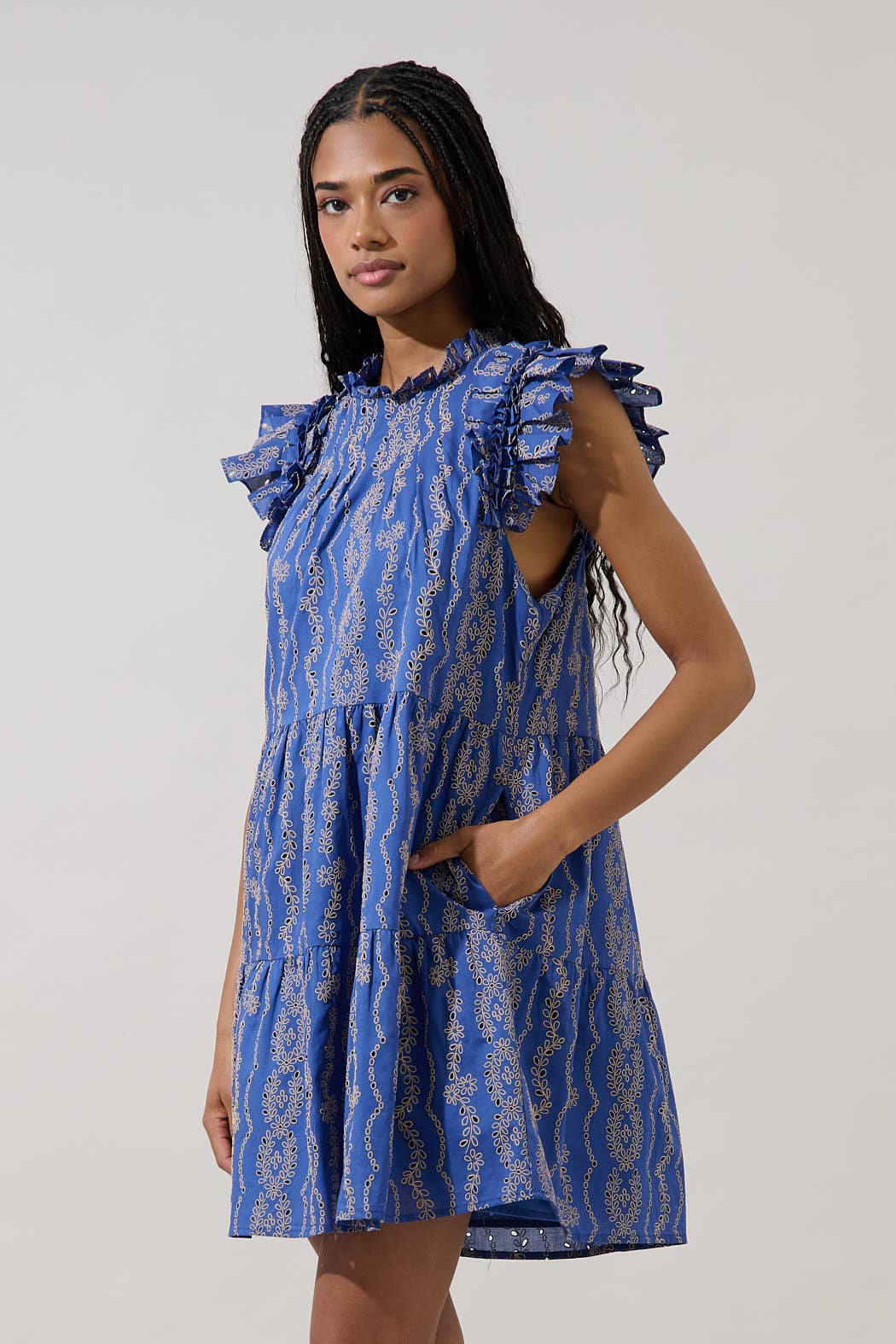Eyelet Navy Dress