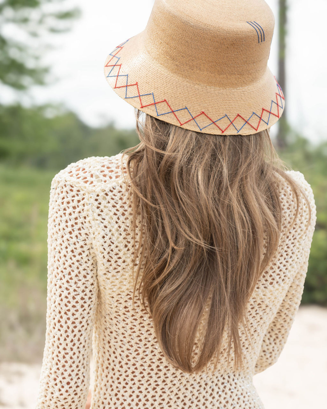 Bucket Hat Natural Palm - American Flag